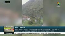 Policía colombiana agrede e hiere a indígenas durante minga social