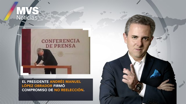 El presidente Andrés Manuel López Obrador firmó compromiso de no reelección