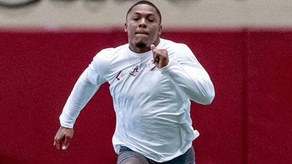 How does Josh Jacobs' mid-4.6 40-yard dash time impact his draft stock?
