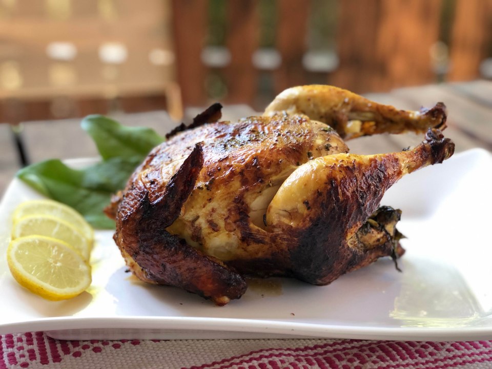Pollo al romero con relleno de radicchio