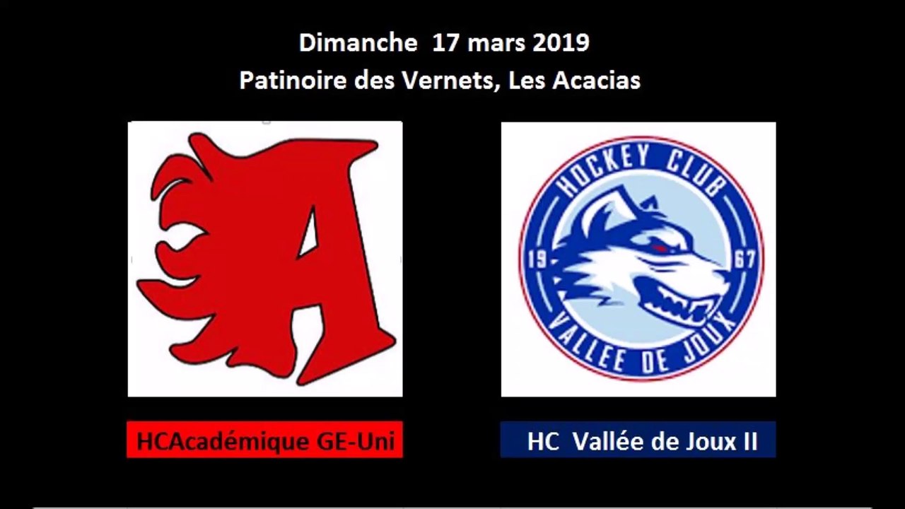 Finale du Gr. de 3ème ligue (Acte 1) HC Académique Genève-Uni - HC Vallée de Joux