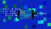 Full E-book  Tuttle Mini Thai Dictionary: Thai-english / English-thai (Tuttle Mini Dictiona)