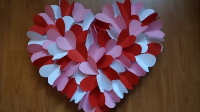 DIY Valentine Decoration Craft: Paper Heart Hanging for DIY Room Decor on Valentine's Day