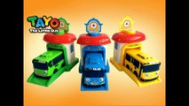 Tayo The Little Bus Shooting Garage Launchers Bus Car Rogi Lani - Unboxing Demo Review