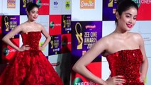 Jhanvi Kapoor looks perfect diva in red at Zee Cine Awards 2019;Watch video |  FilmiBeat