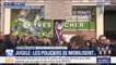 Des centaines de policiers rassemblés à Paris devant la plaque de Xavier Jugelé, vandalisée samedi dernier