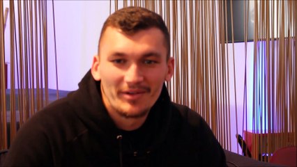 L'attaquant du Racing Ludovic Ajorque, avant la finale de la coupe de la Ligue