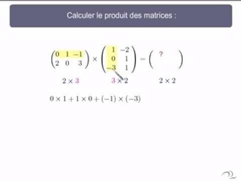 Maths - Produit de matrices (Niveau Première Terminale ES )