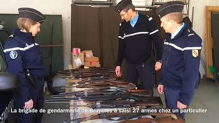 Les gendarmes de Bruyères saisissent 27 armes et 50 kilos de munitions