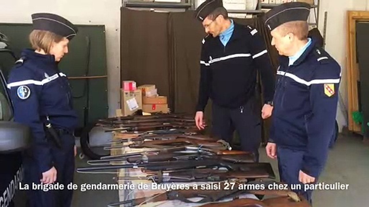 Les gendarmes de Bruyères saisissent 27 armes et 50 kilos de munitions
