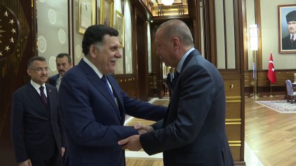 Cumhurbaşkanı Erdoğan, Libya Ulusal Mutabakat Hükümeti Başkanlık Konseyi Başkanı Sarraj'ı kabul etti - ANKARA