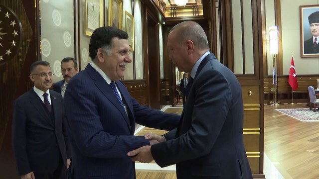Cumhurbaşkanı Erdoğan, Libya Ulusal Mutabakat Hükümeti Başkanlık Konseyi Başkanı Sarraj'ı kabul etti - ANKARA