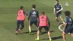 Los jugadores del Real Madrid se entrena junto al Castilla por el parón de selecciones