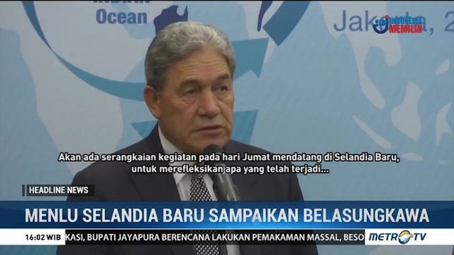 Menlu Selandia Baru Sampaikan Belasungkawa untuk WNI Korban Penembakan
