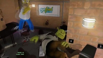 SHREK VS HOMER SIMPSON - GREAT BATTLE - GTA IV