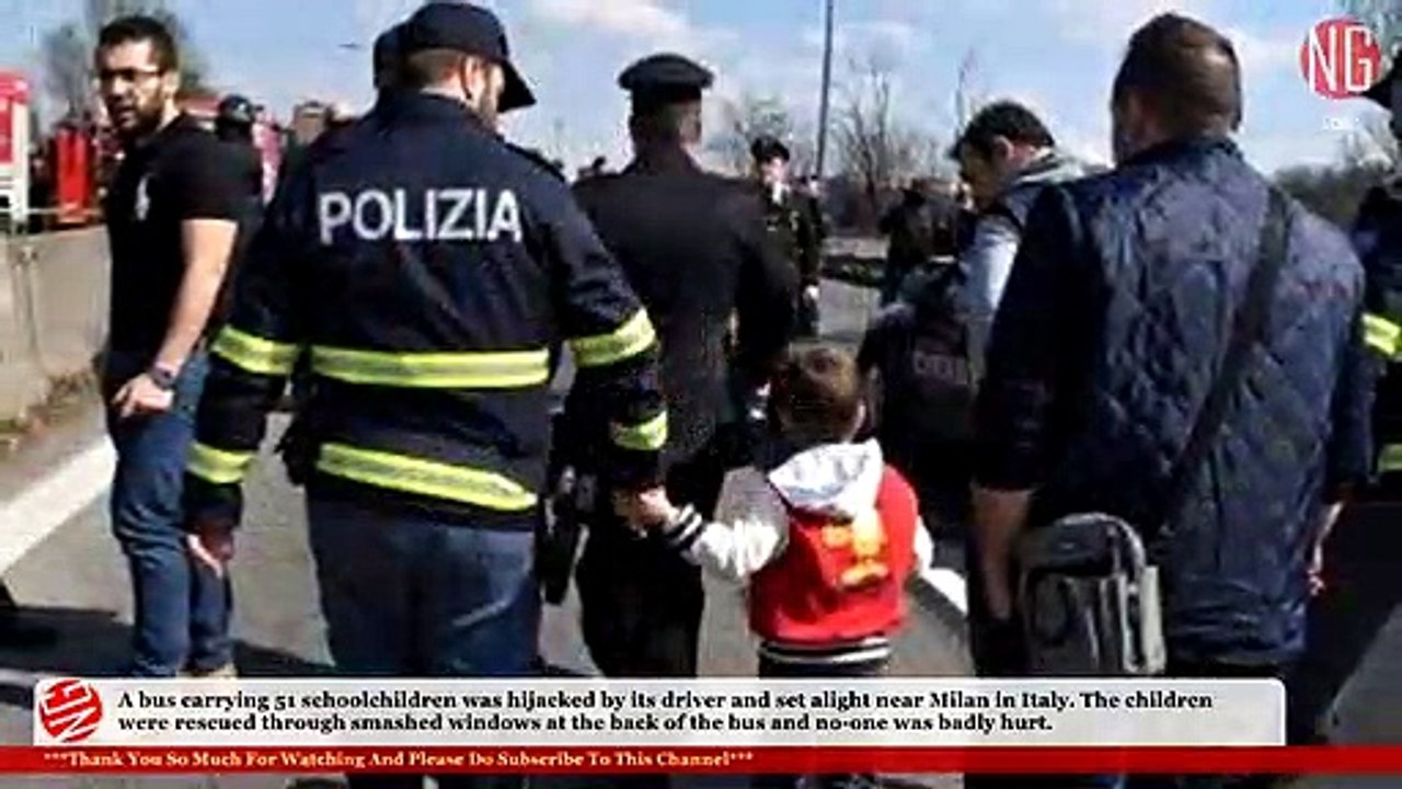 School Bus Set Afire By Driver While Some of 51 Children Tied Inside