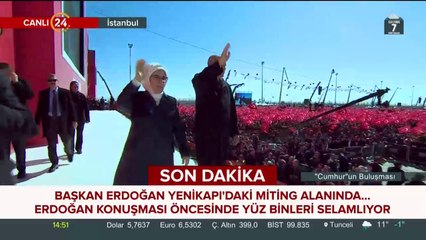 Erdoğan miting alanında