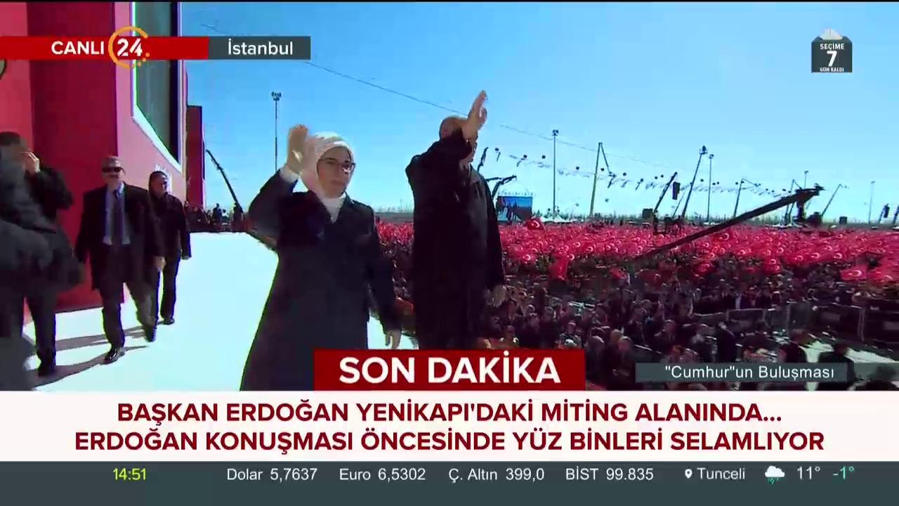 Erdoğan miting alanında