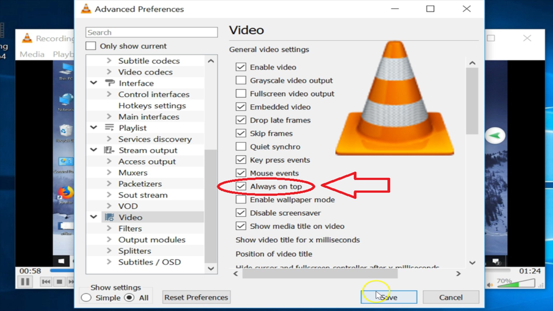 How to Enable 'Always on Top' in VLC Media Player on Windows 10?