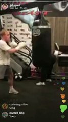 Jake Paul trains for his upcoming boxing match against Soulja Boy