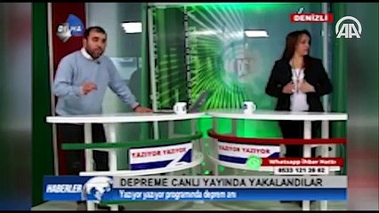 Canlı yayında depreme yakalandılar