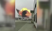 Çin'de fabrikada patlama... Dehşet anları kamerada
