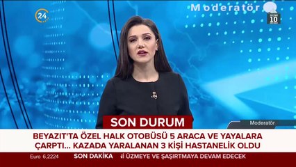 Beyazıt'ta özel halk otobüsünün yayalara çarptı
