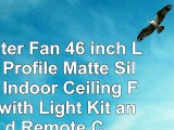 Hunter Fan 46 inch Low Profile Matte Silver Indoor Ceiling Fan with Light Kit and Remote