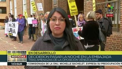 EE.UU.: activistas defienden embajada de Venezuela en Washington