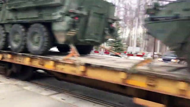 Train Transports Tons of Military Vehicles