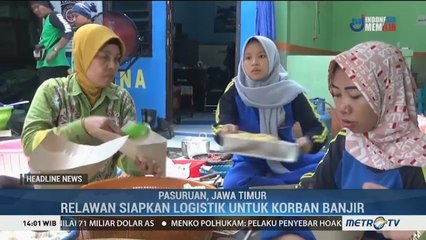 Relawan Siapkan Logistik untuk Korban Banjir Pasuruan