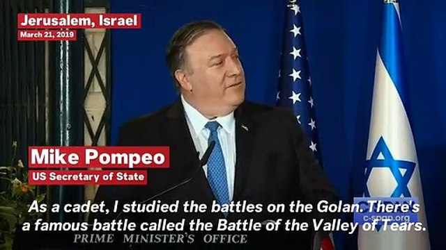 Mike Pompeo Praises Trump's Recognition Of 'Israel's Sovereignty Over The Golan Heights' During Jerusalem Visit