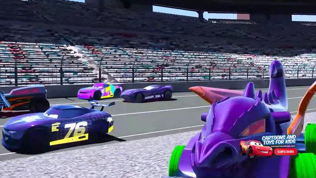 LIGHTNING MCQUEEN VS HOT WHEELS CARS 3 NASCAR RACE (Lightning Mcqueen)