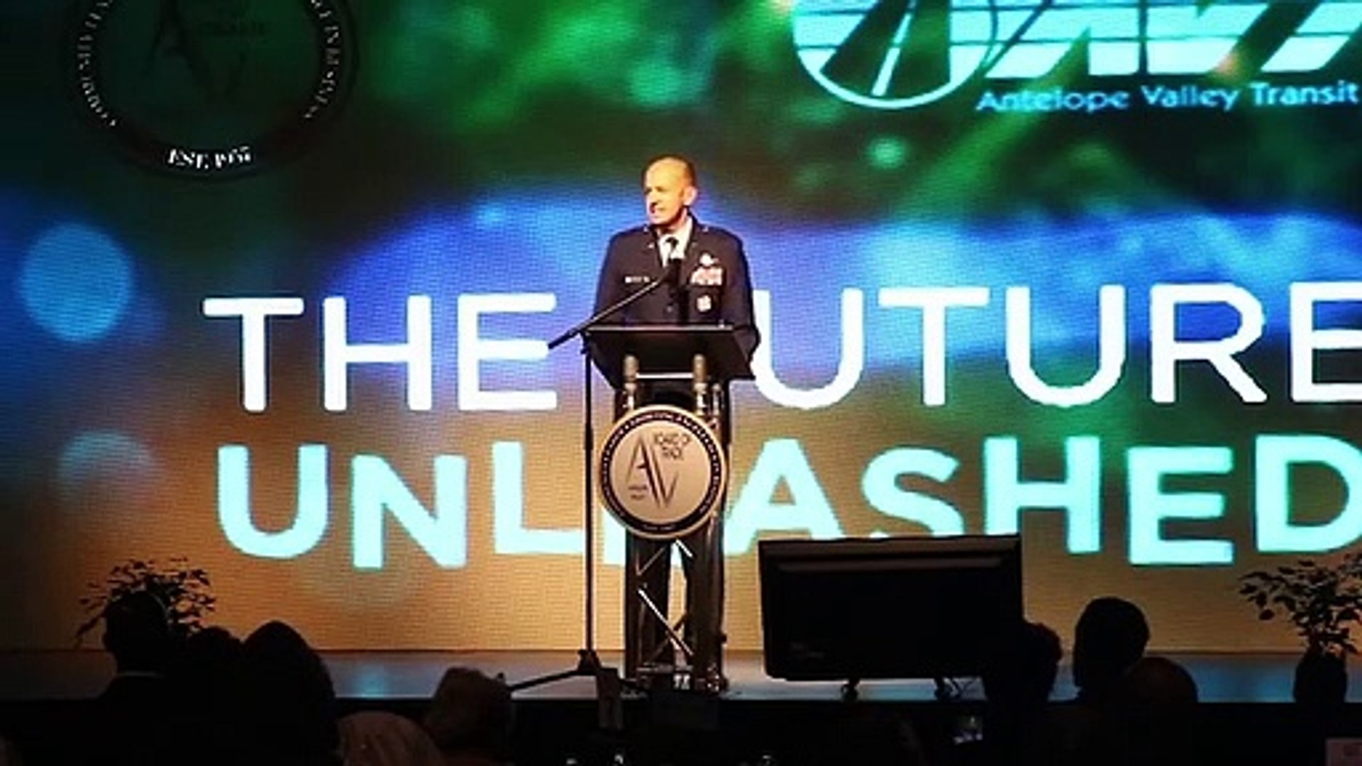 412th Test Wing Commander address local business leaders