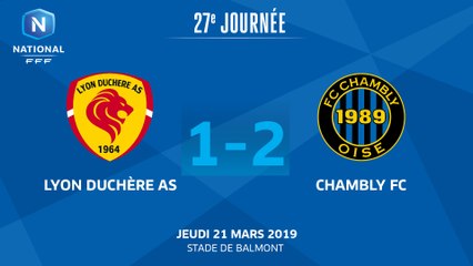 J27 : LYON DUCHERE AS - FC CHAMBLY (1-2), le résumé
