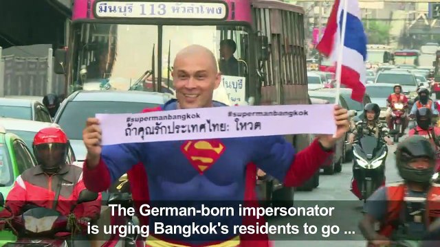 'Superman' encourages people to vote in Thai general election