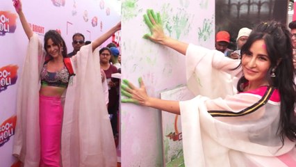 Katrina Kaif celebrates Holi with vibrant appearance at an event; Watch video | FilmiBeat