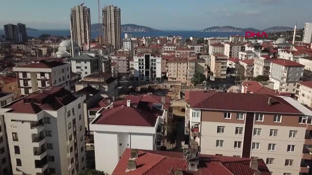 Kartal'da Binanın Çöktüğü Sokakta Son Durum Havadan Görüntülendi