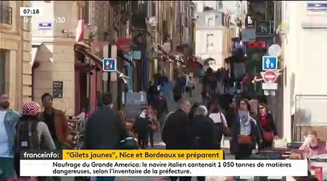Gilets Jaunes : Ailleurs qu'à Paris, l'inquiétude des commerçants se fait sentir à Bordeaux et Nice à la veille d'une nouvelle mobilisation - Vidéo