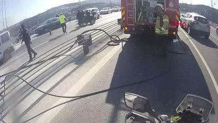 15 Temmuz Şehitler Köprüsü'nde Polis Aracı Yandı- 3