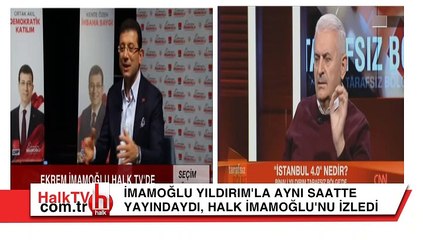 İmamoğlu Yıldırım'la aynı saatte yayındaydı, halk İmamoğlu'nu izledi