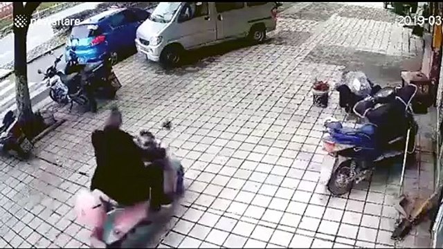 Scooter driver blindsided by billboard blown down in strong winds