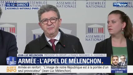 "Qu'ils ne tirent pas": Jean-Luc Mélenchon (LFI) appelle les militaires Sentinelles "à la désescalade"