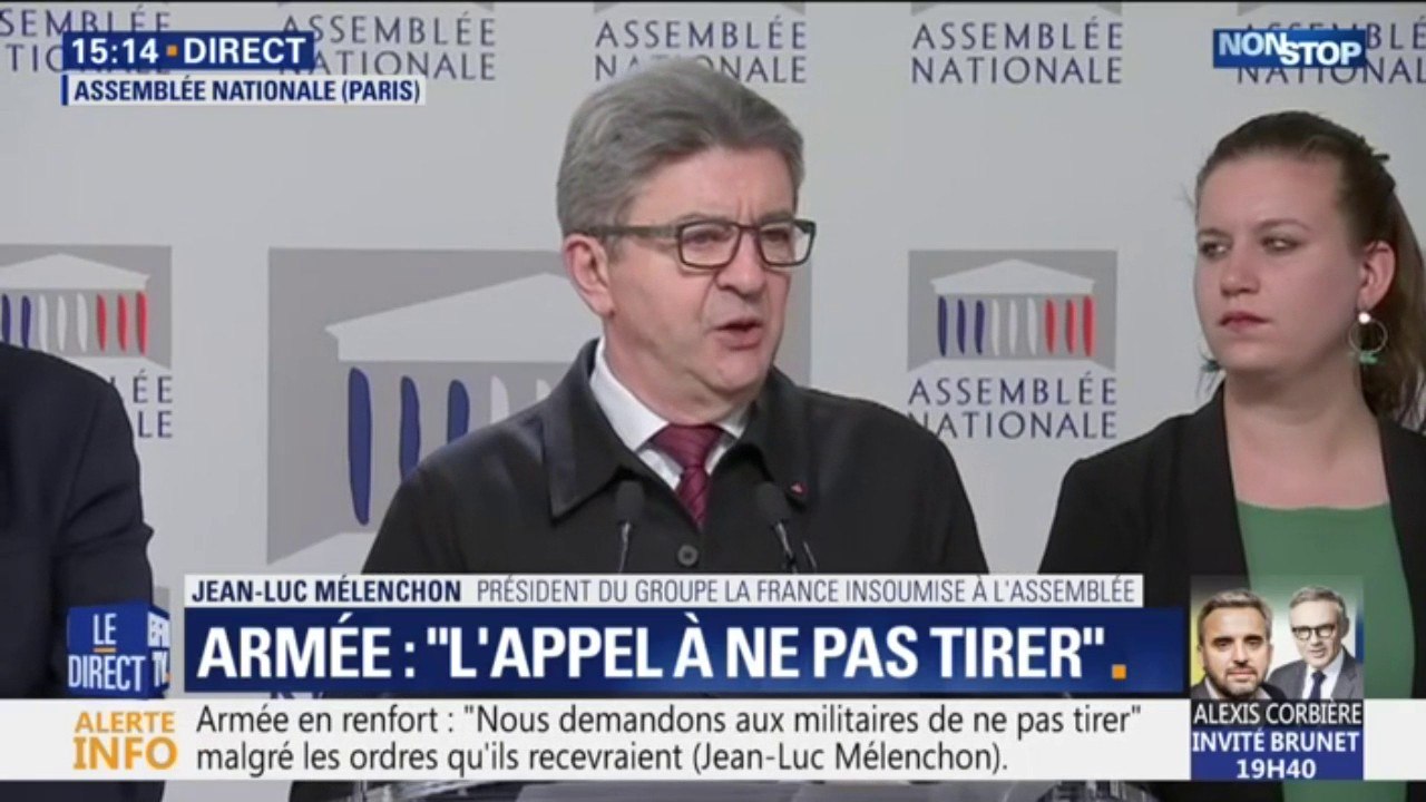 Jean-Luc Mélenchon sur la mobilisation de militaires de Sentinelle samedi: "Le gouvernement s'honorerait à changer d'avis."
