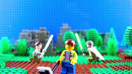 LEGO Star Wars Rey Meets Luke Skywalker STOP MOTION W/ Rey & Luke | LEGO Star Wars | By LEGO Worlds