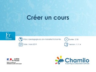 "Chamilo - Créer un cours"