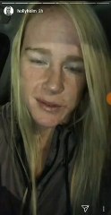 Holly Holm reacts to her fight against Aspen Ladd being taken off the UFC 235 Card