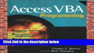 Full E-book  Access Vba Programming  Review