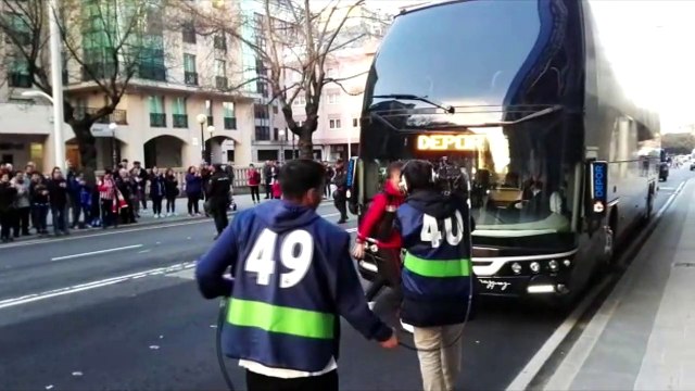 Deportivo de la Coruña - Almería: Llegada del Deportivo a Riazor