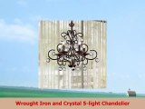 Wrought Iron and Crystal 5light Chandelier
